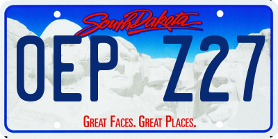 SD license plate 0EPZ27