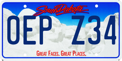 SD license plate 0EPZ34