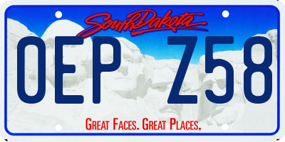 SD license plate 0EPZ58