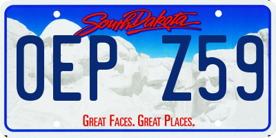 SD license plate 0EPZ59