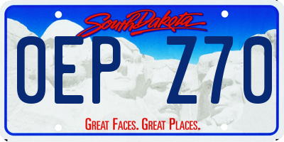 SD license plate 0EPZ70