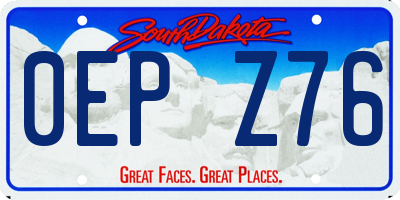 SD license plate 0EPZ76