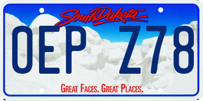 SD license plate 0EPZ78
