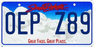 SD license plate 0EPZ89