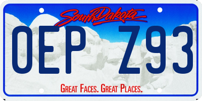 SD license plate 0EPZ93