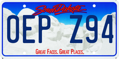 SD license plate 0EPZ94