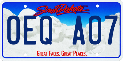 SD license plate 0EQA07