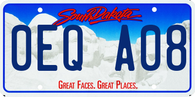 SD license plate 0EQA08