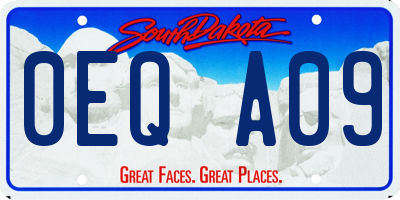 SD license plate 0EQA09