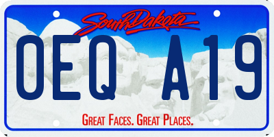 SD license plate 0EQA19