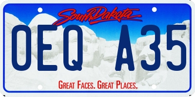 SD license plate 0EQA35