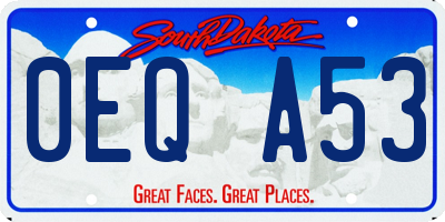 SD license plate 0EQA53