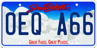 SD license plate 0EQA66