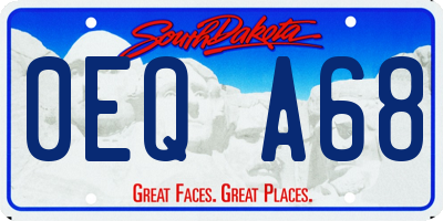 SD license plate 0EQA68