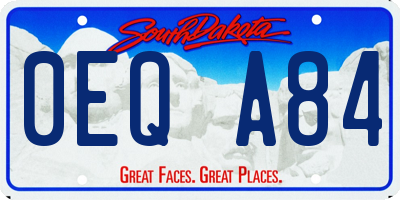 SD license plate 0EQA84