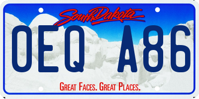 SD license plate 0EQA86