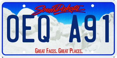 SD license plate 0EQA91