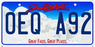 SD license plate 0EQA92