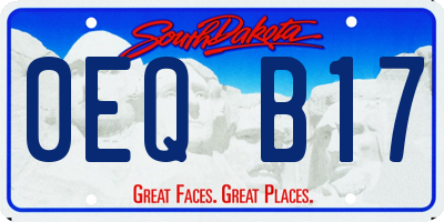 SD license plate 0EQB17