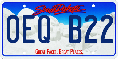 SD license plate 0EQB22