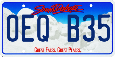 SD license plate 0EQB35