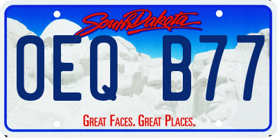 SD license plate 0EQB77