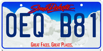 SD license plate 0EQB81