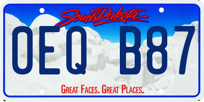 SD license plate 0EQB87