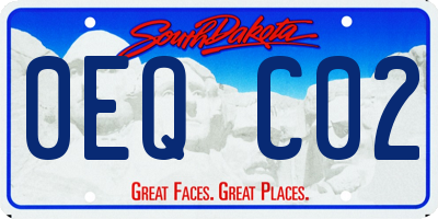 SD license plate 0EQC02