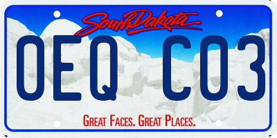 SD license plate 0EQC03