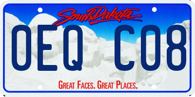 SD license plate 0EQC08