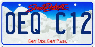 SD license plate 0EQC12