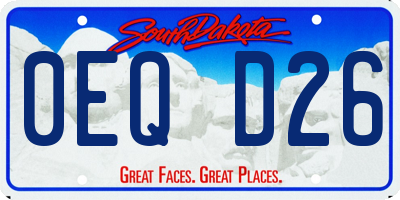 SD license plate 0EQD26
