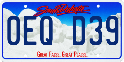 SD license plate 0EQD39