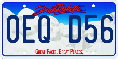 SD license plate 0EQD56