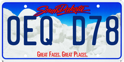 SD license plate 0EQD78