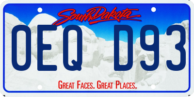 SD license plate 0EQD93