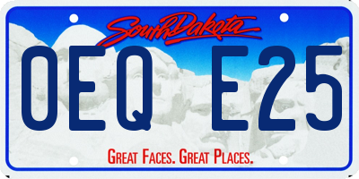 SD license plate 0EQE25