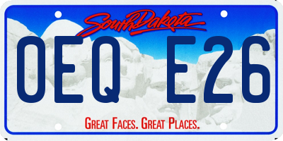 SD license plate 0EQE26