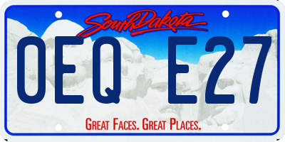 SD license plate 0EQE27