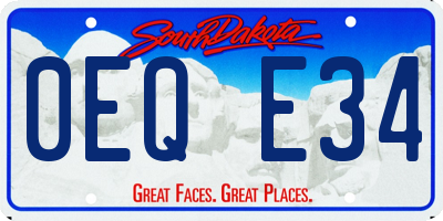 SD license plate 0EQE34