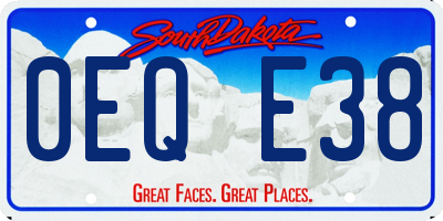 SD license plate 0EQE38