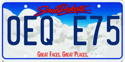 SD license plate 0EQE75