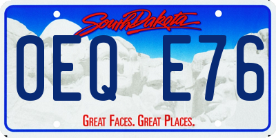 SD license plate 0EQE76