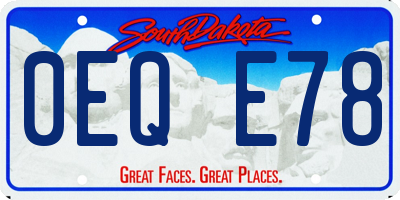 SD license plate 0EQE78
