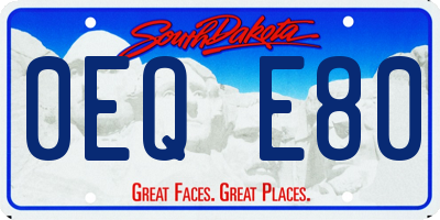 SD license plate 0EQE80