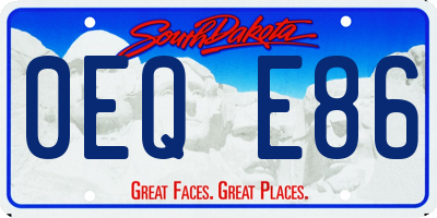 SD license plate 0EQE86