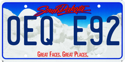 SD license plate 0EQE92