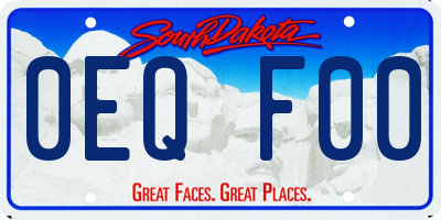 SD license plate 0EQF00