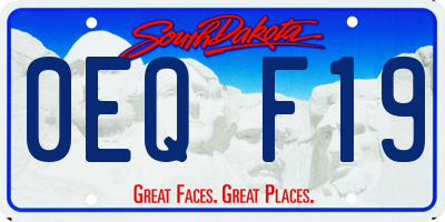 SD license plate 0EQF19